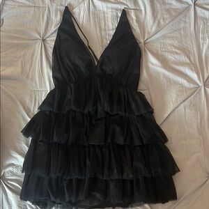 Hoco Selfie Leslie Black Ruffle Dress